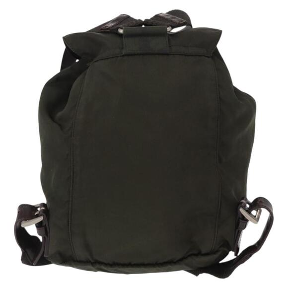 PRADA Backpack Nylon Khaki Silver Auth bs31148 main image 14
